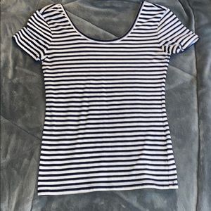 Striped Scoop-Neck Tee
